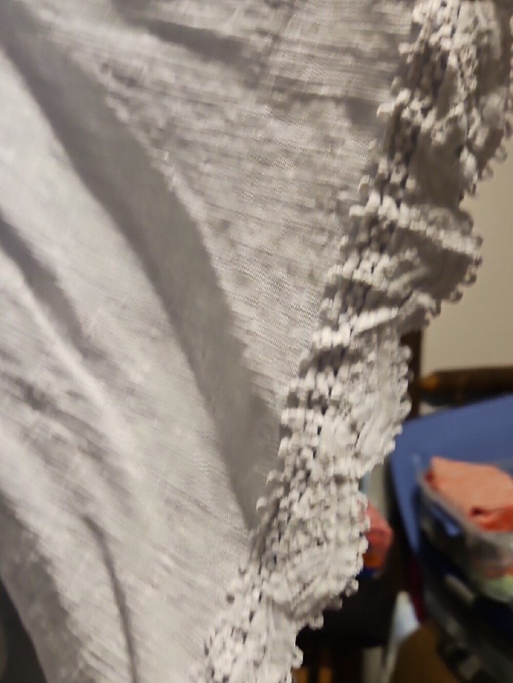 easel Light Blue Lace-Trim Peasant Blouse - Picture 3 of 6